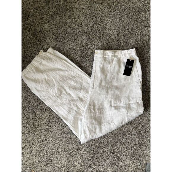 Lauren Ralph Lauren White Linen Pants - Picture 1 of 6